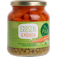 Nur Puur Erbsen & Möhren bio, 350 g