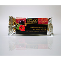 STYX Edelbitterschokolade mit Mohn-Powidl bio